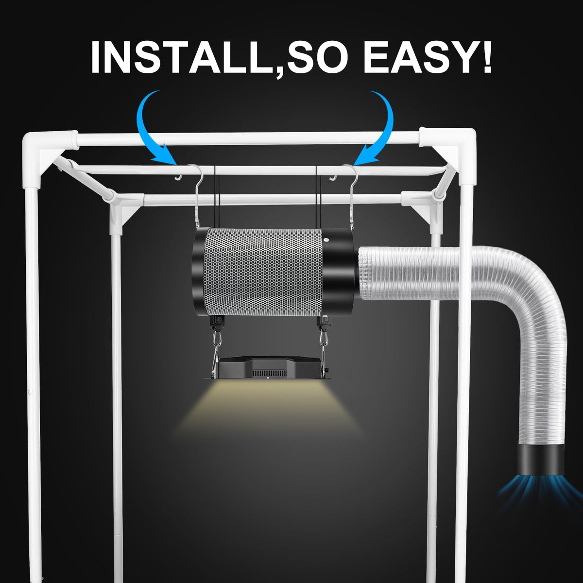 ATOUR removable pre-filter captures dust before hitting the charcoal.