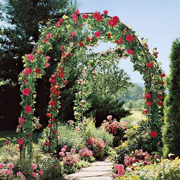ATR ART TO REAL Garden Arch with flowers demonstrates stylish floral decoration options.