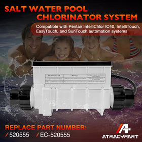 ATRACYPART 40k gallon pool capacity visual indicating suitability up to 40,000 gallons.