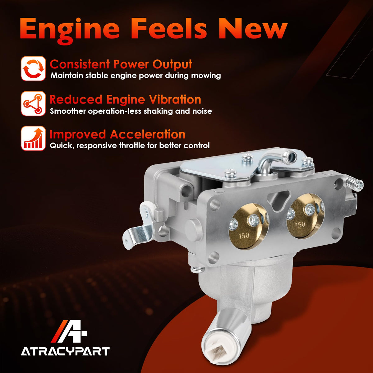 ATRACYPART durable aluminum carburetor body resisting heat and corrosion