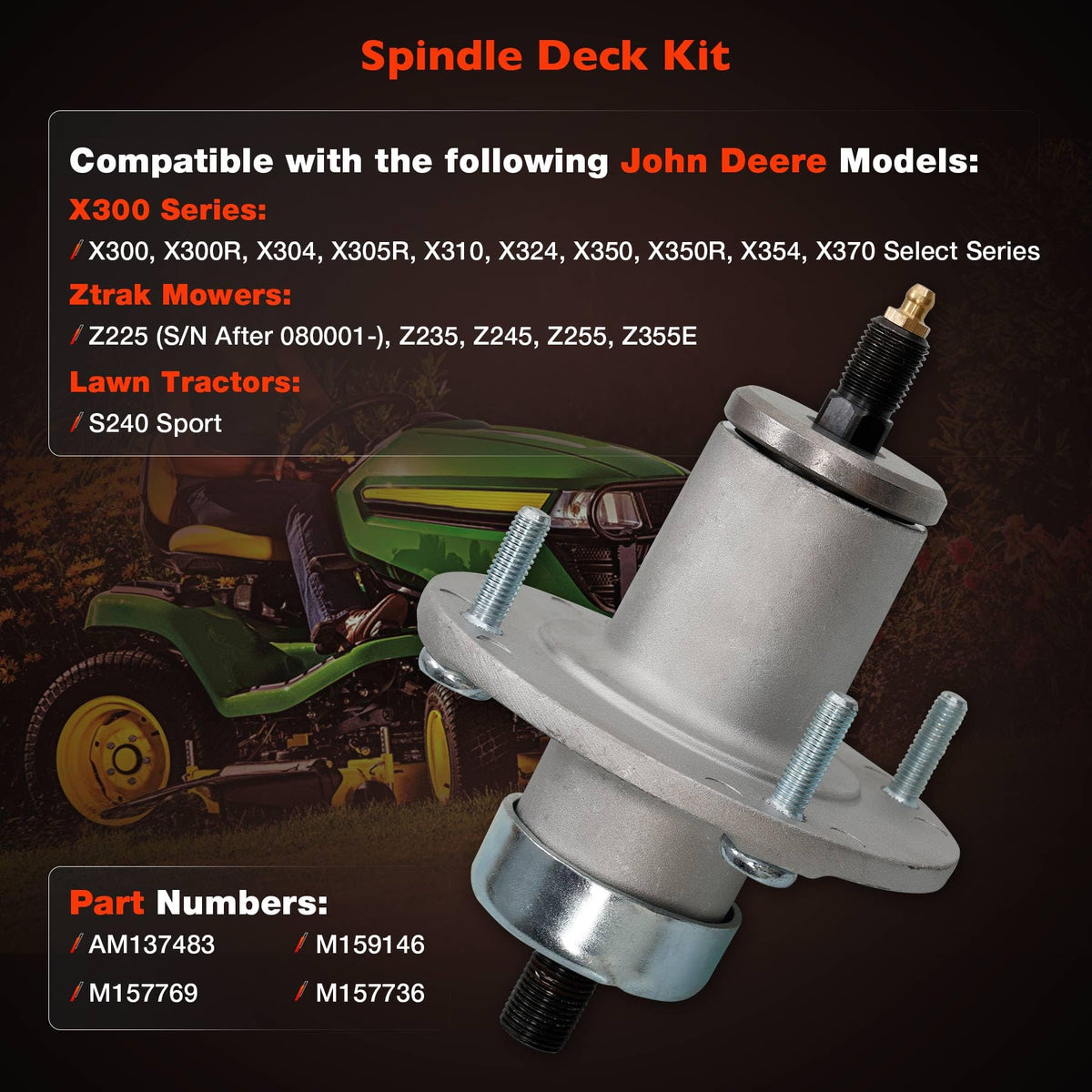 Easy-installation ATRACYPART spindle shown for quick replacement.