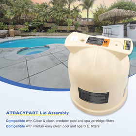 ATRACYPART Predator lid for D.E. filters provides a secure, leak-free seal during operation.