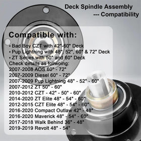 ATRACYPART ZT Elite compatible spindle for durable deck performance