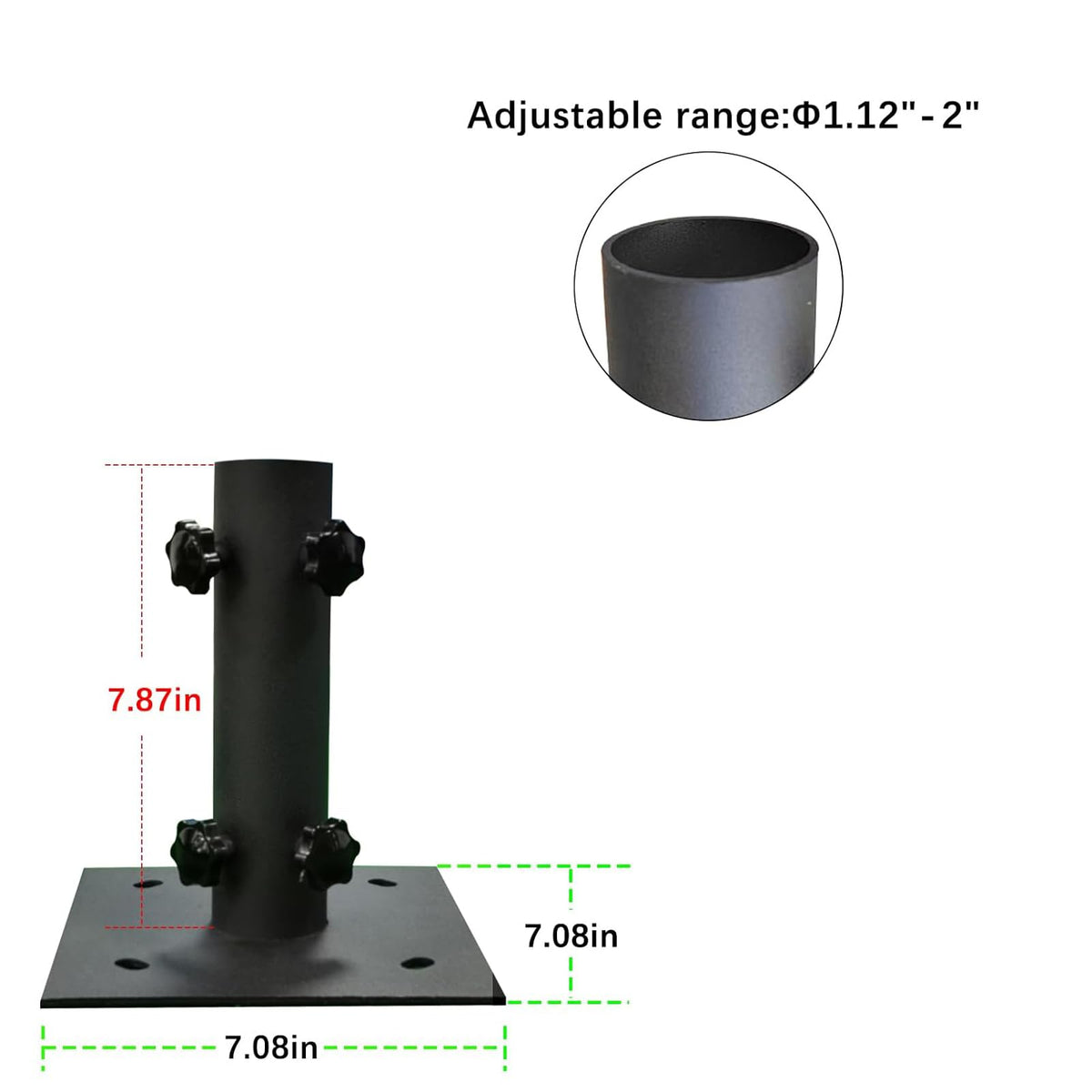 Atsasaye heavy-duty metal base for deck mounting and long-lasting stability