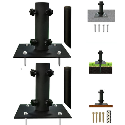 Atsasaye umbrella stand with ground spike for secure outdoor shade