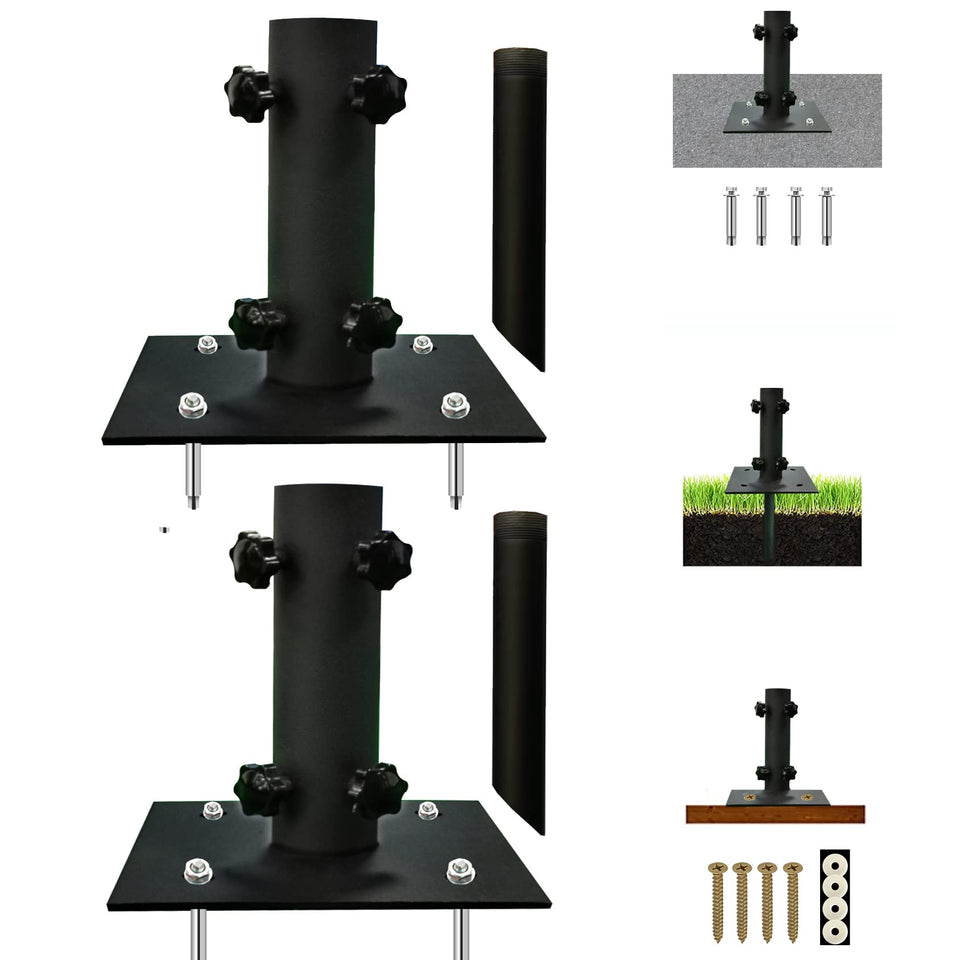 Atsasaye umbrella stand with ground spike for secure outdoor shade
