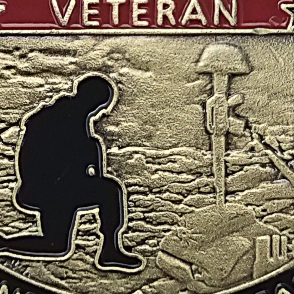 AtSKnSK coin reverse kneeling soldier with flag highlights honor