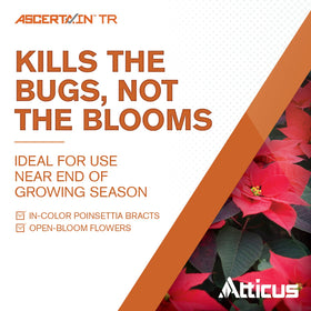 Greenhouse setting shows Atticus Ascertain TR being applied to protect ornamentals