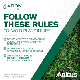 Atticus Azion XP mid-summer weed treatment for emerged annuals and perennials.
