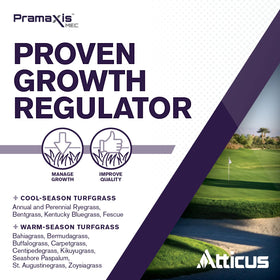 Atticus Pramaxis MEC on golf course turf illustrating enhanced playability and stress tolerance.