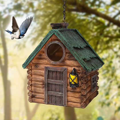 Attivolife bird house outdoor hand-painted resin adds a charming garden focal point.