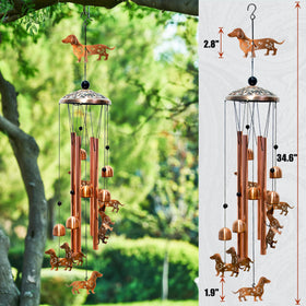 AttoShow dachshund silhouette wind chime adds a unique focal point to any porch.