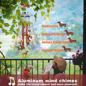 AttoShow weather-resistant dachshund wind chime designed for outdoor use across seasons.