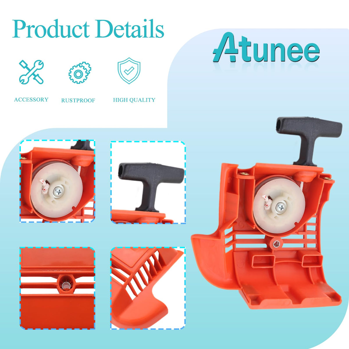Atunee Recoil Pull Starter durability reduces frequent replacements.