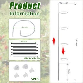 Atvkov metal stake close-up with cable ties for sturdy plant support