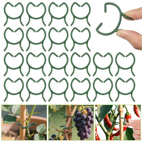 AUAUY plant clips medium size close-up securing stems in a garden.