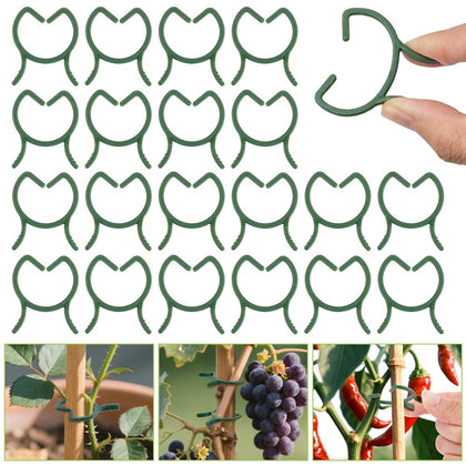 AUAUY plant clips medium size close-up securing stems in a garden.