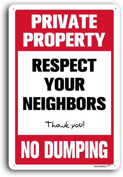 AUCCMORLY private property sign 8x12 clearly marks restricted areas for neighbors