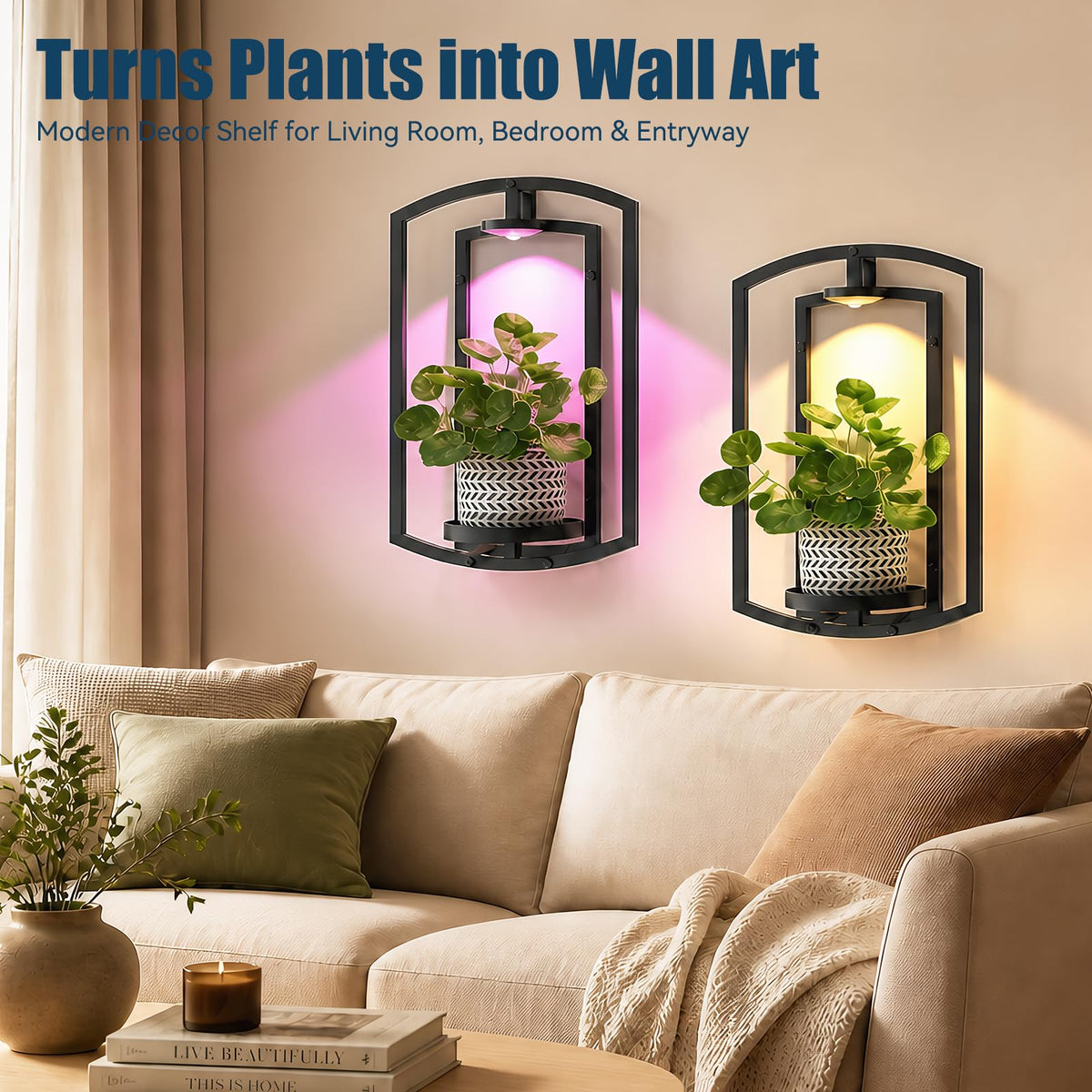 AUCCNT compact wall plant holder preserves space for greenery in small rooms.