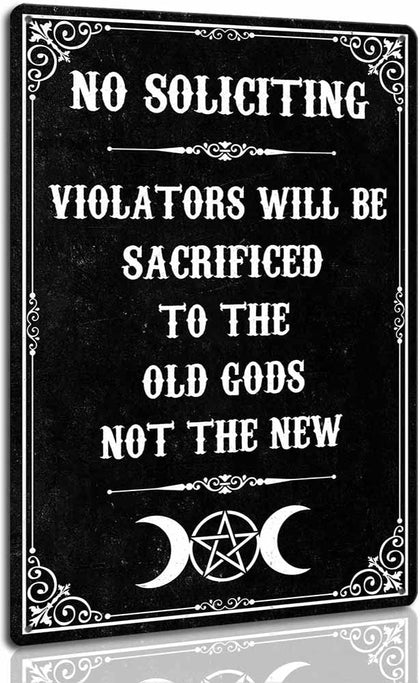 AUCIO no-soliciting sign outdoor 8x12 with wall-mount ready design for yard display