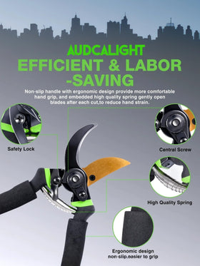 AudcaLight ergonomic-handle pruning shears for comfortable use