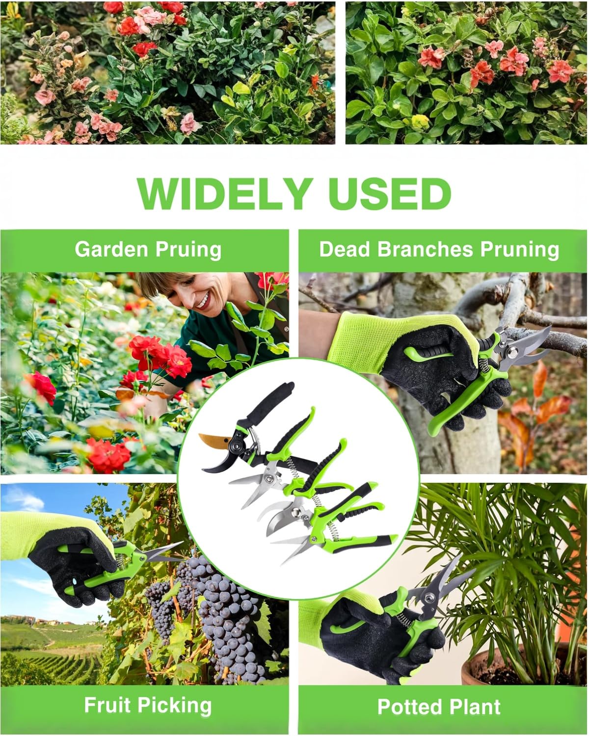 AudcaLight stainless-steel pruning shears for durable gardening