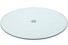 Audio-Visual Direct tempered glass table top 48 inch with rounded edge enhances dining room style.