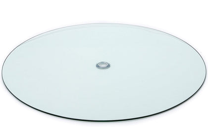 Audio-Visual Direct tempered glass table top 48 inch with rounded edge enhances dining room style.