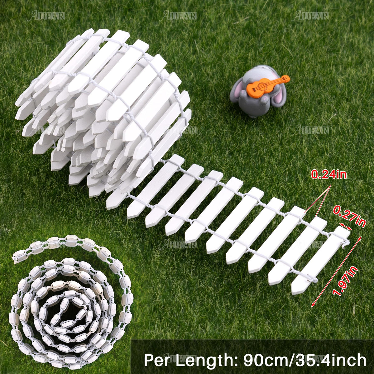 AUEAR white wood fence adds charm to mini garden scenes