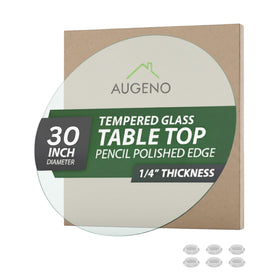 Augeno 30-inch round tempered glass top for durable dining or living spaces