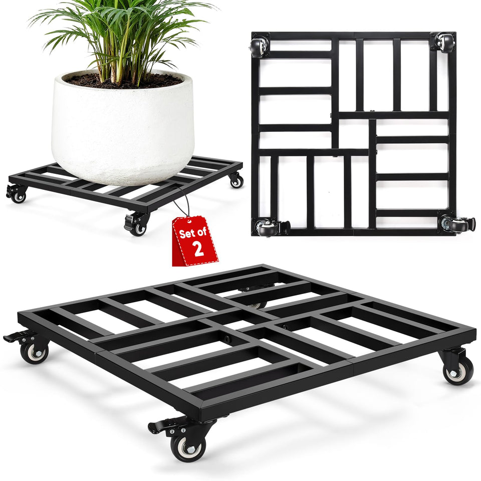 AugFir 22-inch plant caddy with wheels for easy indoor relocation