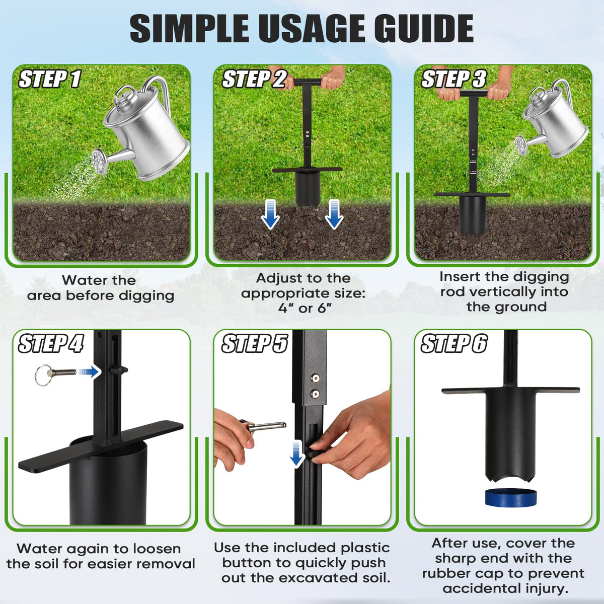 AugFir multipurpose outdoor digger aids gardening and landscaping tasks.