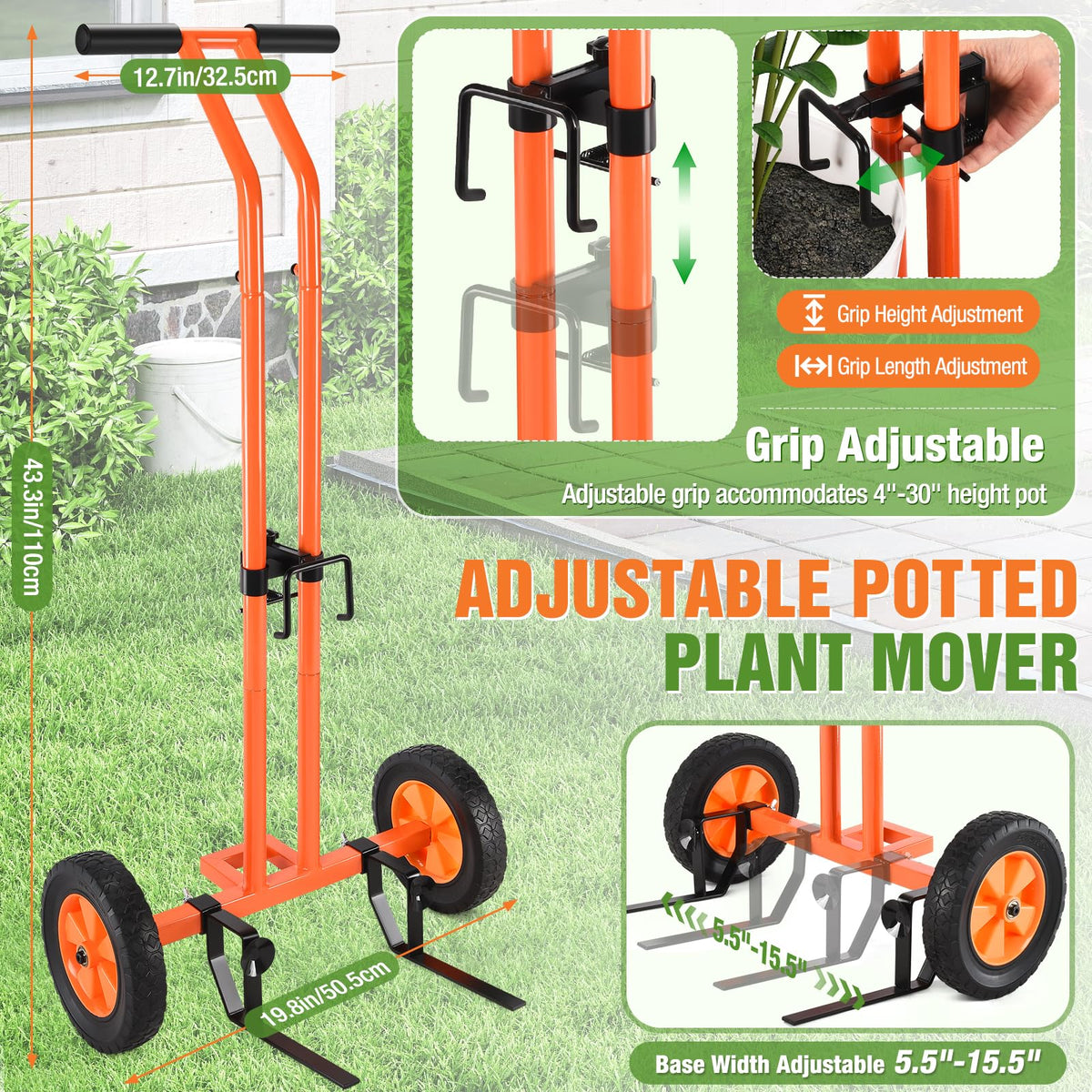 AugFir plant dolly withstands up to 175 pounds for large pots
