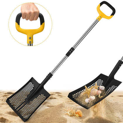 AugFir Sand Sifter Shovel with 10mm holes for quick shell and shark tooth collection.