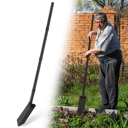 AugFir trench shovel with 4-inch V-spade blade for precise digging in tight spaces