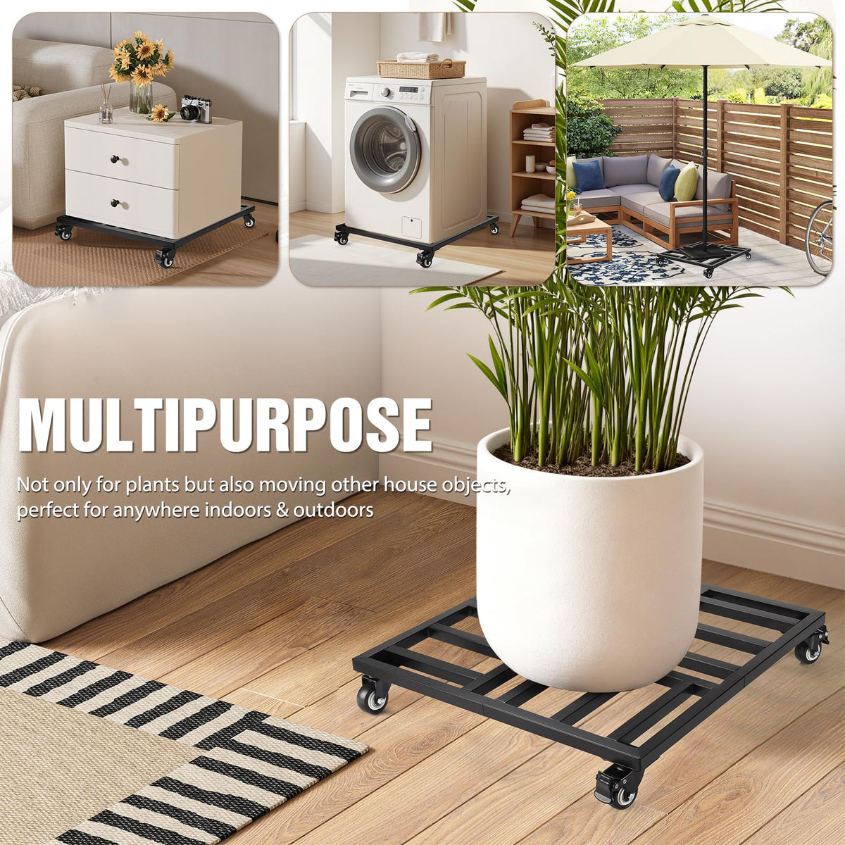 AugFir versatile rolling cart moves garden pots and heavy items