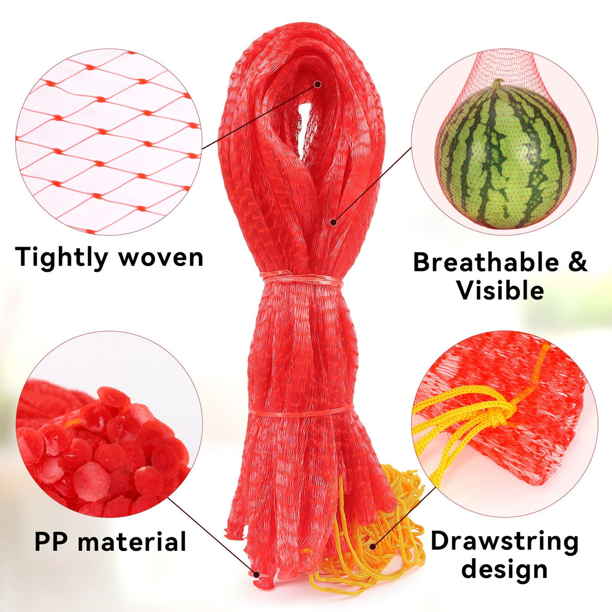 AUGHOA Breathable mesh drawstring bag enhances airflow and simple sealing.
