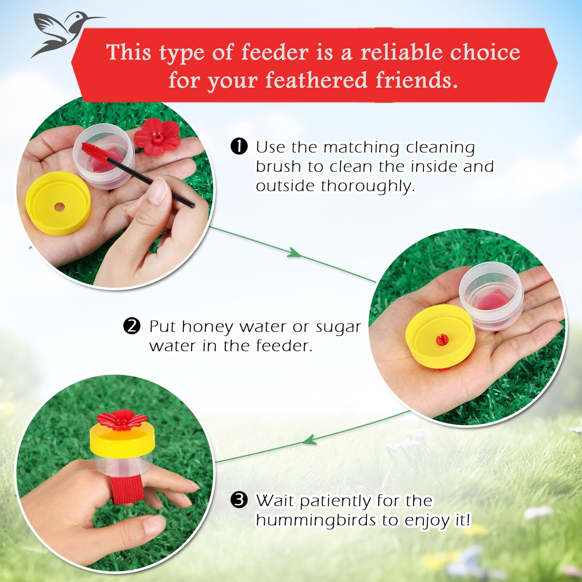 AUGHOA compact handheld feeder refills easily