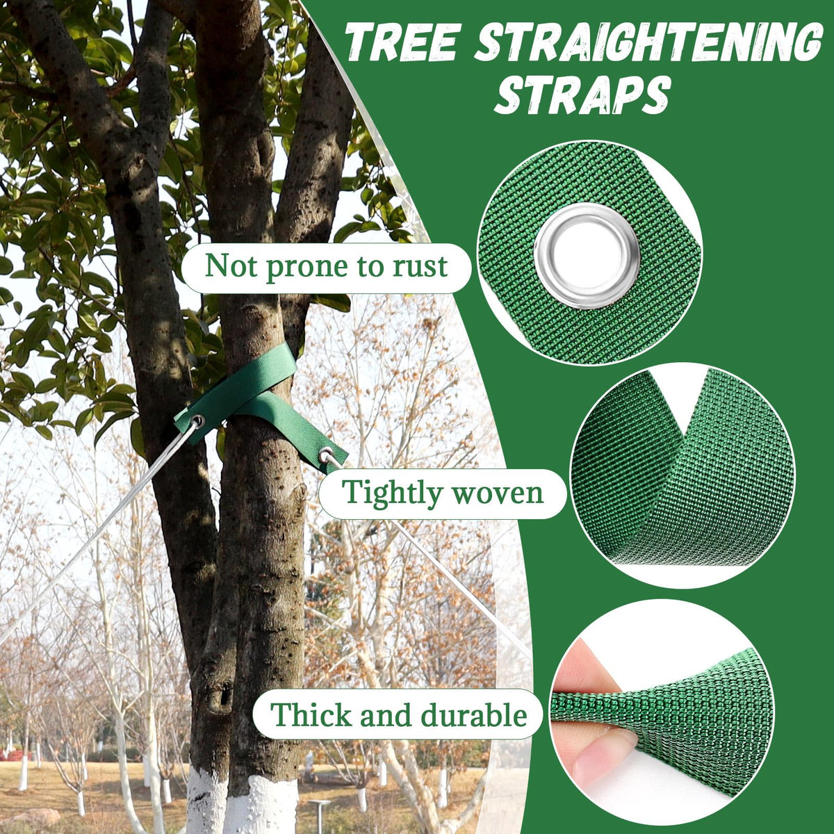 AUGHOA easy-install straps wrap around branches for quick stabilization.