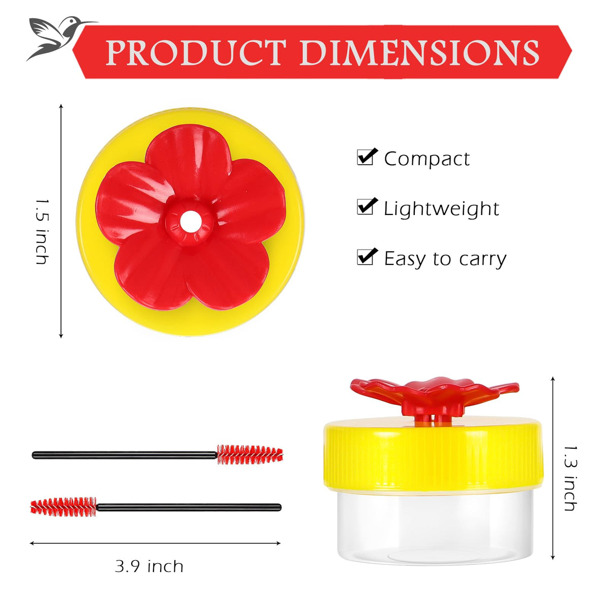 A AUGHOA hummingbird hand feeder yellow for attracting birds during outdoor viewing.