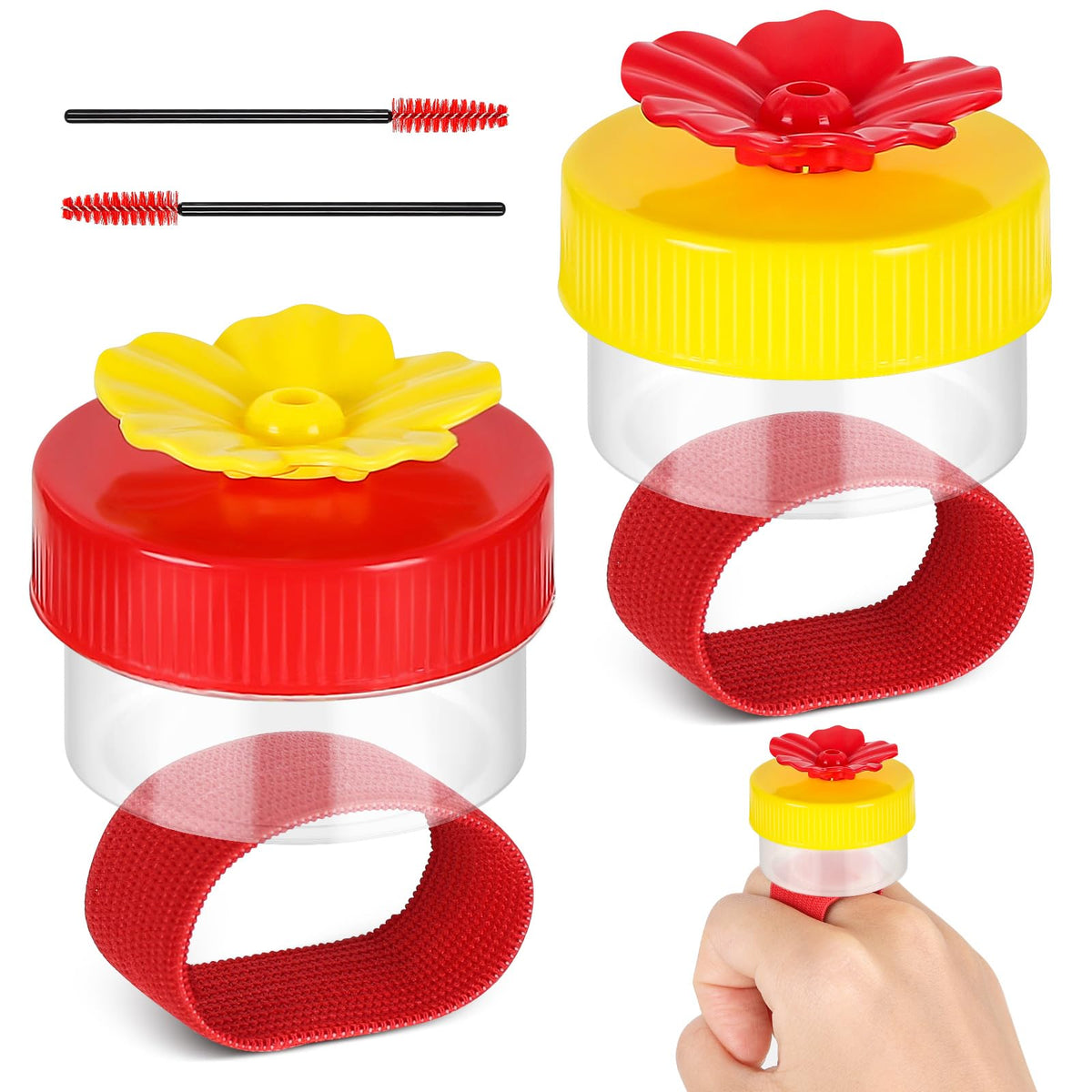 AUGHOA hummingbird ring feeder red close-up attracts birds