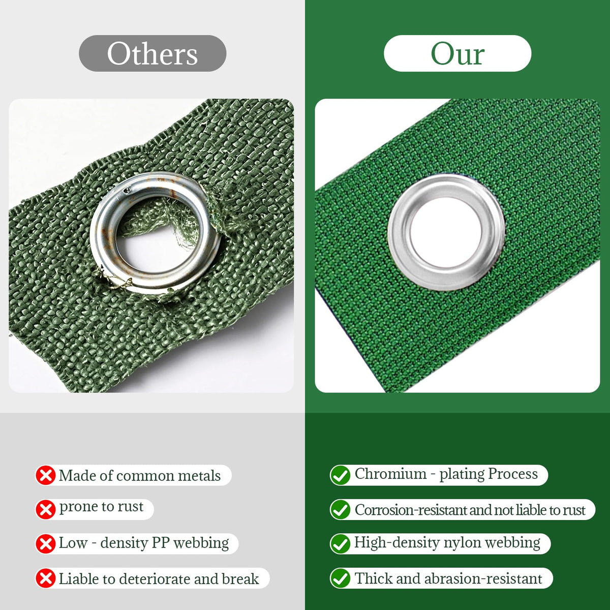 AUGHOA nylon webbing straps offer strength and breathability for safe tree support.