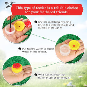 A AUGHOA outdoor hummingbird feeder suitable for gardens and patios.
