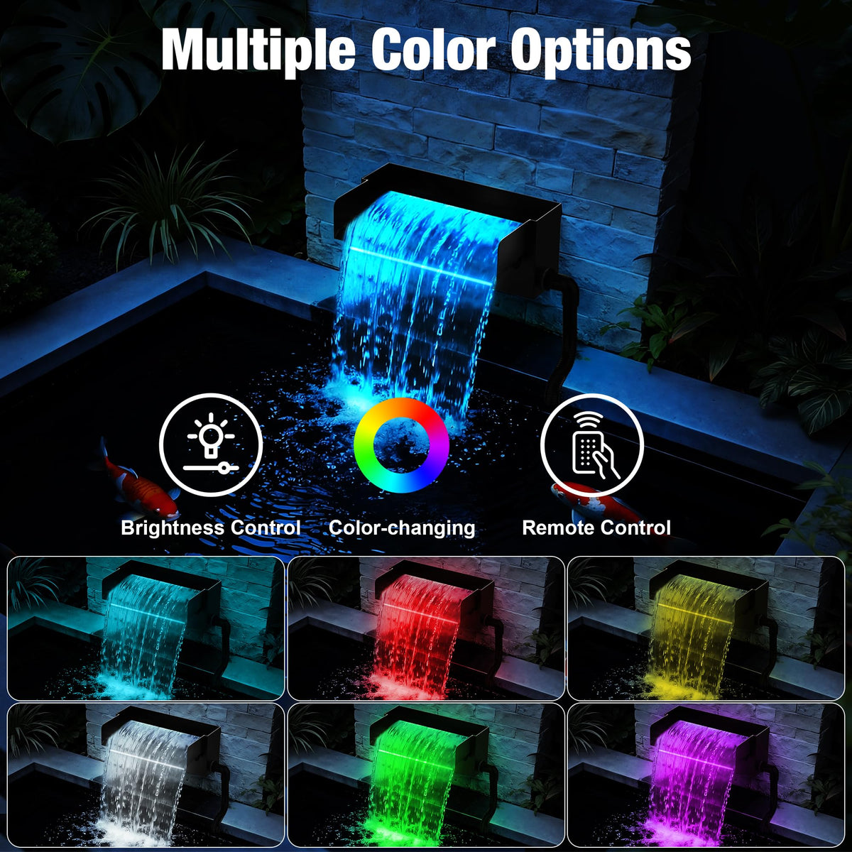 Augicy LED waterfall light with remote for customizable ambiance