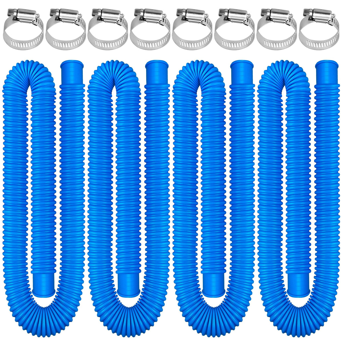 Augisteen 4-pack pool hoses 1.25x59 inches for quick above-ground pool replacements.
