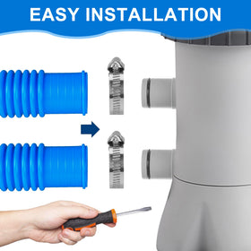 Augisteen 1.25 inch hoses fit common pump setups and filters.