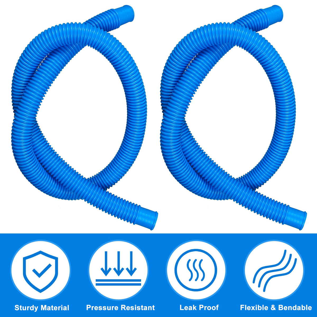 Augisteen pool hose for above-ground systems, simple to install with clamps.