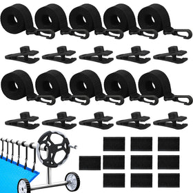 Augisteen pool solar cover reel attachment straps ready for secure connection to the reel