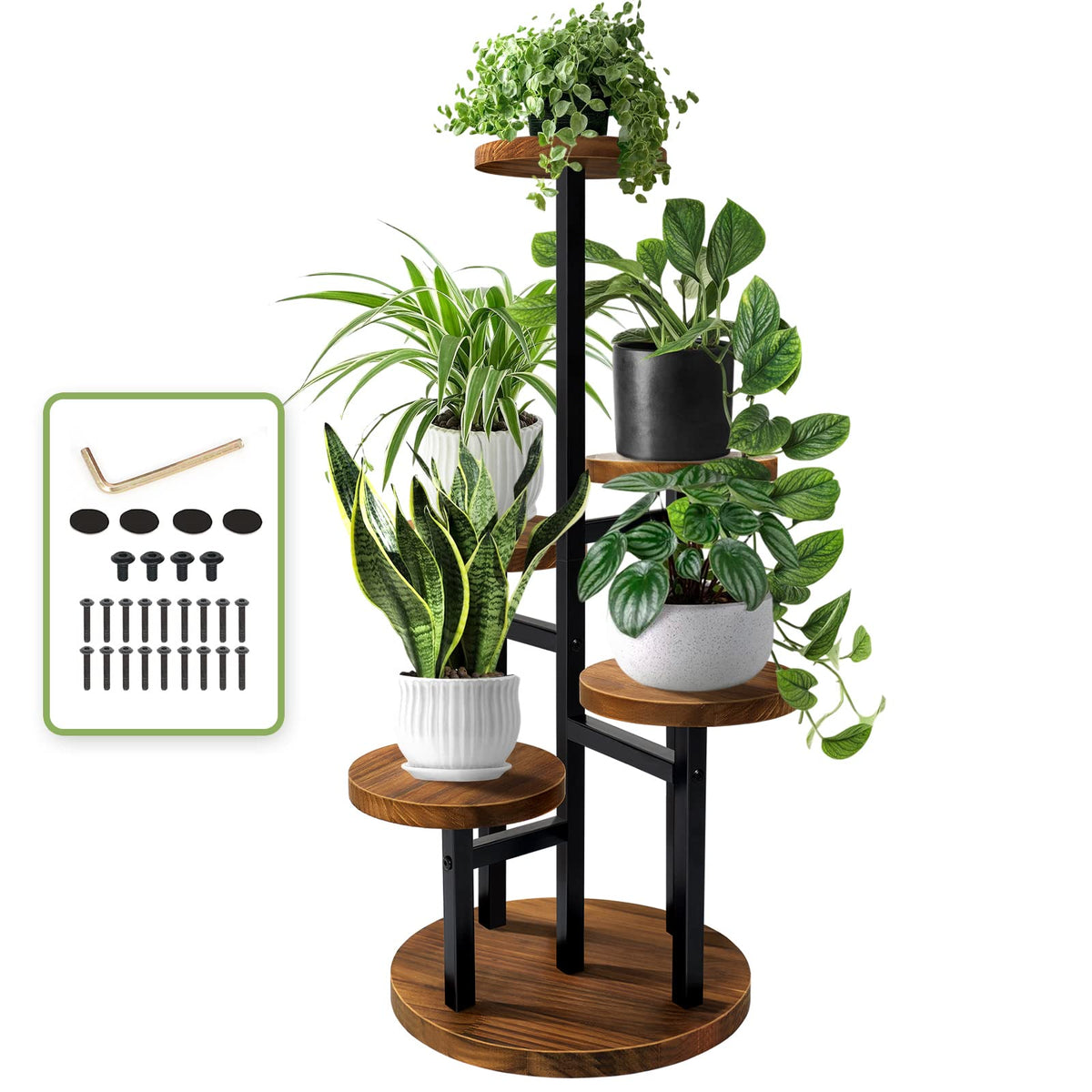 Augosta 5-tier plant stand top view for compact display and organization