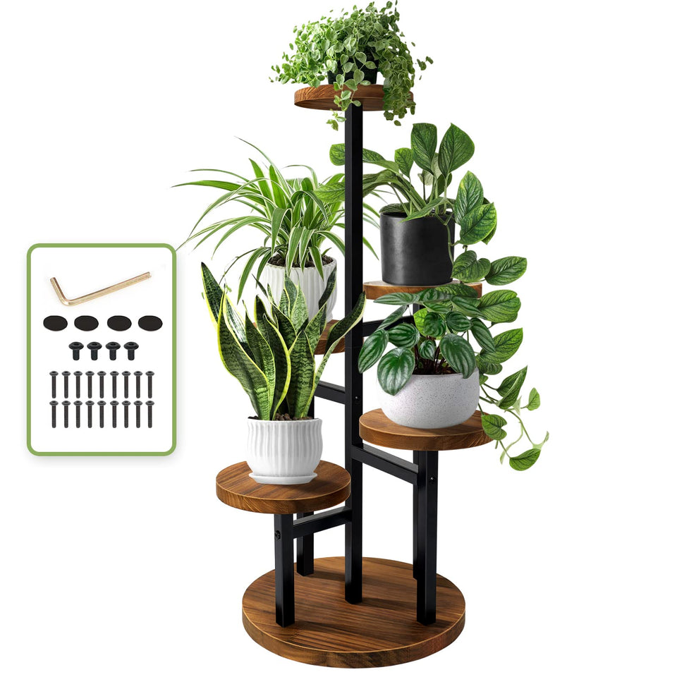 Augosta 5-tier plant stand top view for compact display and organization